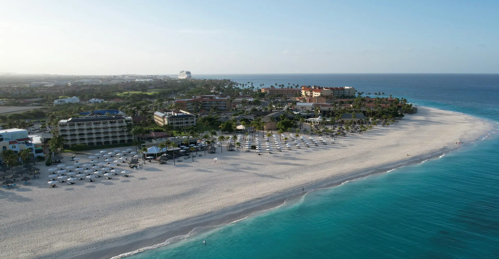 tropical beach resort aerial view